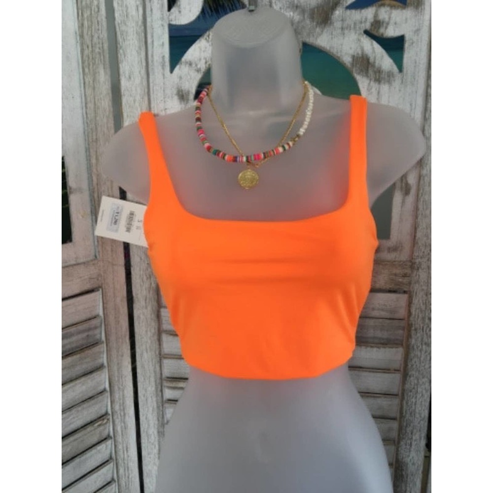 NWT BERSHKA Neon crop top sS